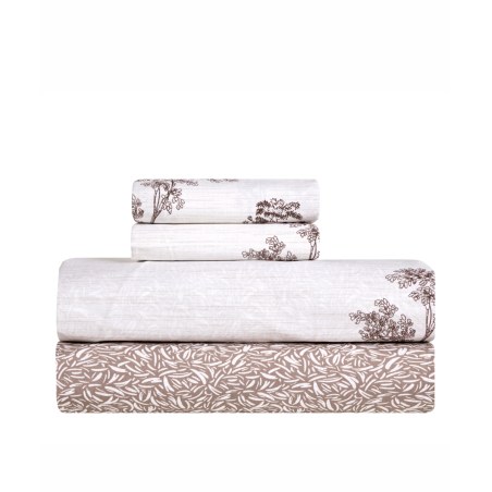 Σετ Σεντόνια Υπέρδιπλα 4 Τεμαχίων Kentia Cruso White-Brown 240x270