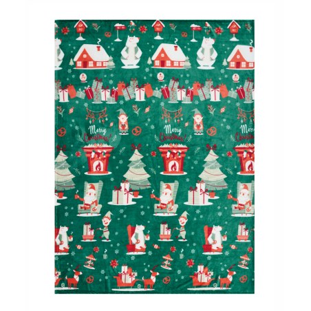 Παιδική Κουβέρτα Fleece Μονή Kentia Cupid Green-Red-White 160x220