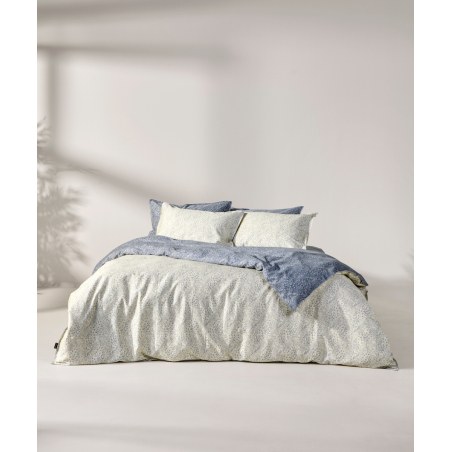 Σετ Παπλωματοθήκη King Size 3 Τεμαχίων Kentia Elsy 01 Beige- Raf Blue 260x240