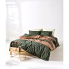 Σετ Παπλωματοθήκη Ημίδιπλη 2 Τεμαχίων Kentia Esra 02 Sage-Dark Green-Orange-Beige 185x245