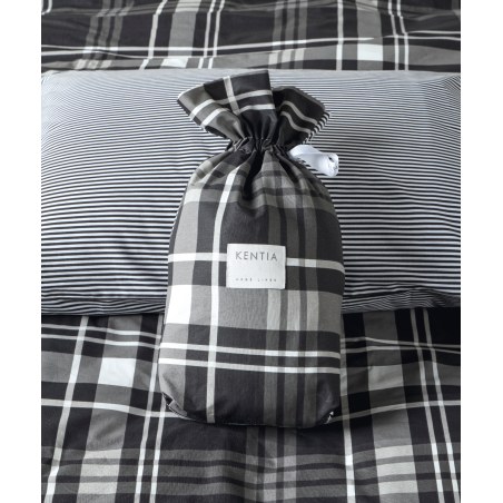 Σετ Παπλωματοθήκη Υπέρδιπλη 3 Τεμαχίων Kentia Festival 30 Black-Grey-White 225x245