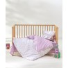 Σετ Σεντόνια Λίκνου 2 Τεμαχίων Kentia Flory White-Beige-Pink 70x120