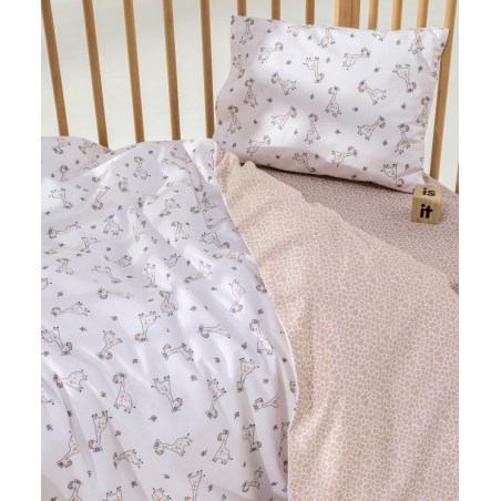 Σετ Σεντόνια Κούνιας 3 Τεμαχίων Kentia Giffy White-Beige-Black 120x170