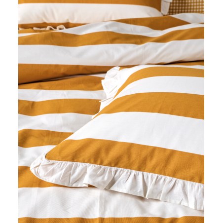 Σετ Σεντόνια Μονά 3 Τεμαχίων Kentia Iokasti 03 Mustard-White 160x270