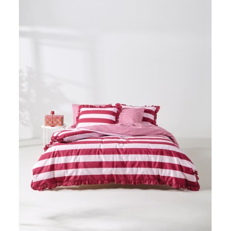 Σετ Παπλωματοθήκη Ημίδιπλη 2 Τεμαχίων Kentia Iokasti 27 Magenta-Pink 185x245