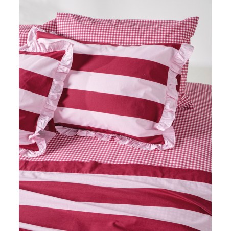 Σετ Σεντόνια Ημίδιπλα 3 Τεμαχίων Kentia Iokasti 27 Magenta-Pink 190x270