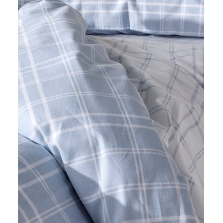 Σετ Παπλωματοθήκη Μονή 2 Τεμαχίων Kentia Jinu 16 Light Blue-White 165x245