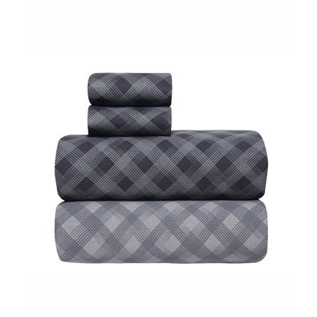 Σετ Σεντόνια Μονά 3 Τεμαχίων Kentia Karavagio 30 Anthracite-Light Grey 160x270