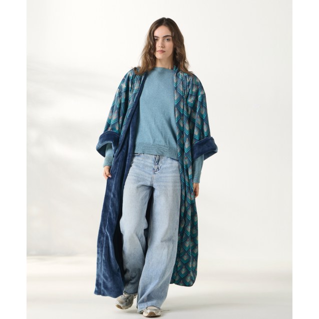 Κιμονό Kentia Ladon 02 Blue- Green- Beige