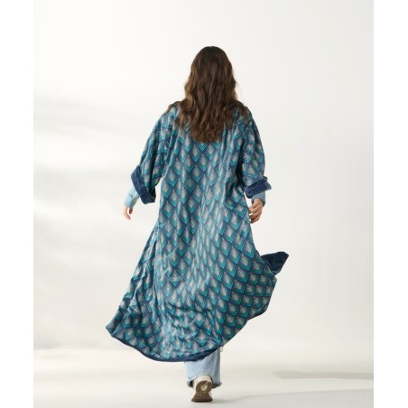 Κιμονό Kentia Ladon 02 Blue- Green- Beige