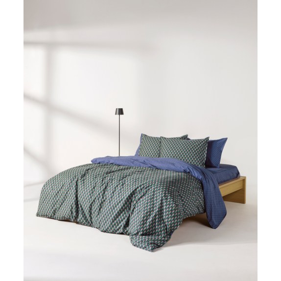 Σετ Σεντόνια Υπέρδιπλα 4 Τεμαχίων Kentia Ladon 02 Blue-...