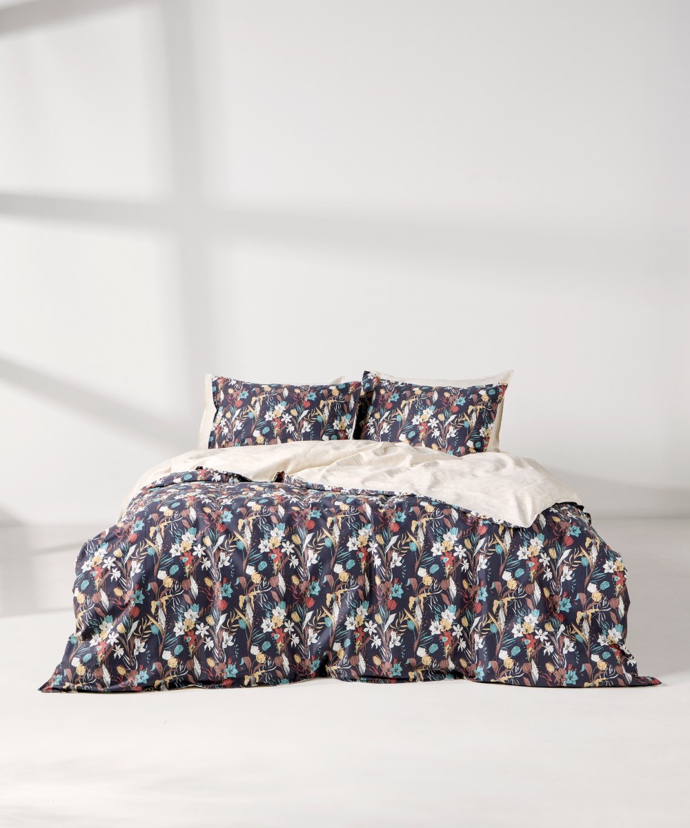 Πάπλωμα Υπέρδιπλο Kentia Liliver Dark Grey- White- Beig