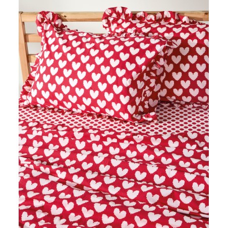 Σετ Παιδικά Σεντόνια Μονά 3 Τεμαχίων Kentia Lola Red-Pink 160x270