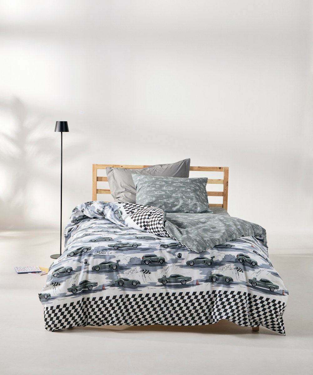 Παιδικό Πάπλωμα Μονό Kentia Lukas Grey-Black-White-Gree