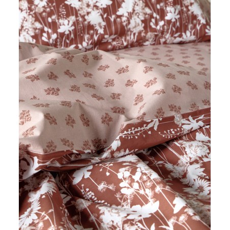 Σετ Παπλωματοθήκη King Size 3 Τεμαχίων Kentia Mado Terracotta-White 260x240