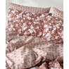 Σετ Σεντόνια King Size με Λάστιχο 4 Τεμαχίων Kentia Mado Terracotta-White 180x200+35