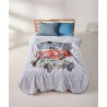 Παιδική Κουβέρτα Βελουτέ Μονή Kentia Makina White-Grey-Red-Green 160x220