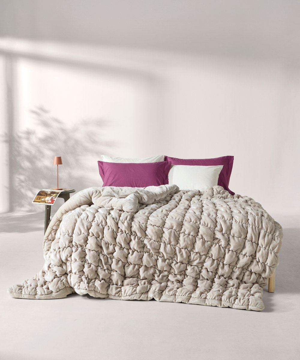 Κουβερτοπάπλωμα Μονό Kentia Marshmallow 12 Beige 160x22