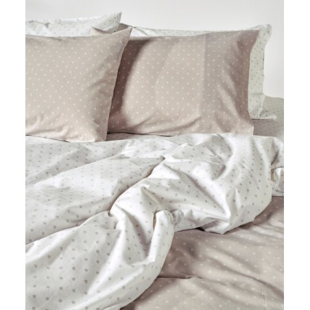 Σετ Παπλωματοθήκη Υπέρδιπλη 3 Τεμαχίων Kentia Mary 26 Beige-White 225x245