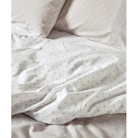 Σετ Παπλωματοθήκη Υπέρδιπλη 3 Τεμαχίων Kentia Mary 26 Beige-White 225x245