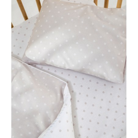 Σετ Σεντόνια Φανελένια Λίκνου 2 Τεμαχίων Kentia Mary 26 Beige-White 70x120