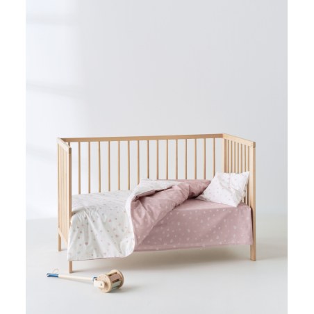 Σετ Σεντόνια Λίκνου 2 Τεμαχίων Kentia Matera 18 White-Dusty Pink-Veraman- Golden 70x120