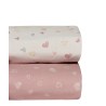 Σετ Σεντόνια Λίκνου 2 Τεμαχίων Kentia Matera 18 White-Dusty Pink-Veraman- Golden 70x120