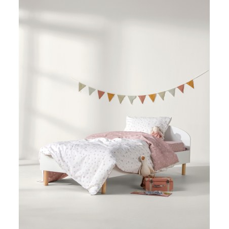 Σετ Παιδικά Σεντόνια Μονά 3 Τεμαχίων Kentia Matera 18 White-Dusty Pink- Veraman- Golden 160x245