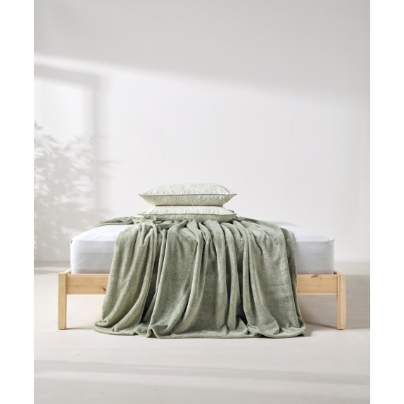 Κουβέρτα Fleece Μονή Kentia Monica 02 Green 160x220