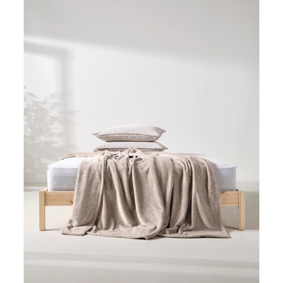 Κουβέρτα Fleece Μονή Kentia Monica 26 Beige 160x220