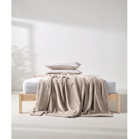 Κουβέρτα Fleece Ημίδιπλη Kentia Monica 26 Beige 180x220