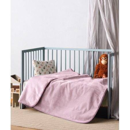 Κουβέρτα Βελουτέ Κούνιας Kentia Notte 2618 Salmon Pink 100x140