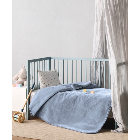 Κουβέρτα Βελουτέ Κούνιας Kentia Notte 2619 Blue 100x140