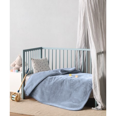 Κουβέρτα Βελουτέ Κούνιας Kentia Notte 2619 Blue 100x140