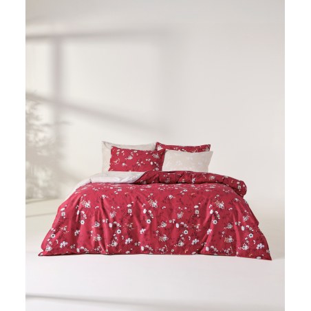 Σετ Μαξιλαροθήκες 2 Τεμαχίων Kentia Ofilia Red- Beige- White 50X70