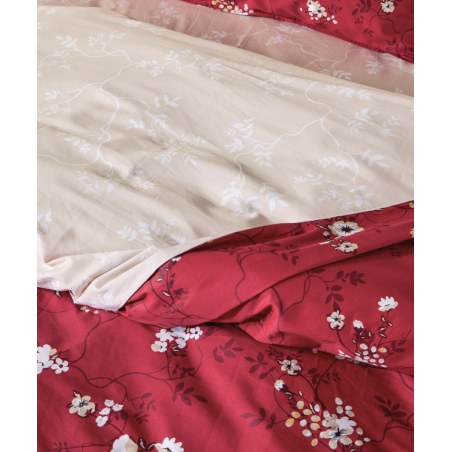 Σετ Σεντόνια Υπέρδιπλα 4 Τεμαχίων Kentia Ofilia Red- Beige- White 240x270