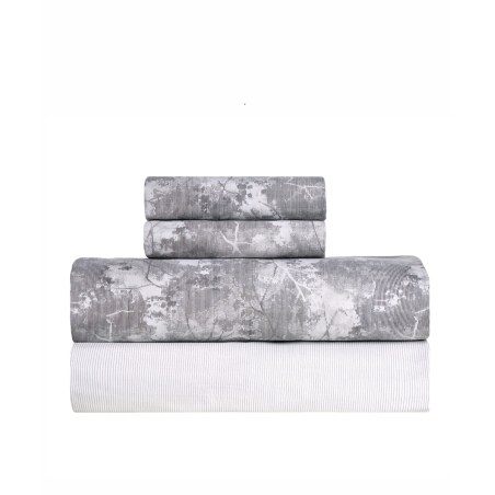 Σετ Σεντόνια Υπέρδιπλα 4 Τεμαχίων Kentia Opalite 15 Beige-Grey 240x270