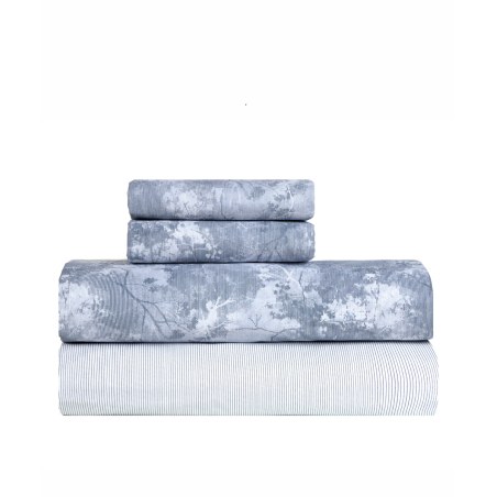 Σετ Σεντόνια Υπέρδιπλα 4 Τεμαχίων Kentia Opalite 33 Blue Raf-White 240x270