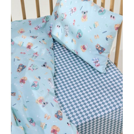 Σετ Σεντόνια Κούνιας 3 Τεμαχίων Kentia Roomy Veraman-Blue-White-Yellow 120x170