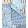 Σετ Σεντόνια Κούνιας 3 Τεμαχίων Kentia Roomy Veraman-Blue-White-Yellow 120x170