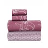 Σετ Σεντόνια Υπέρδιπλα 4 Τεμαχίων Kentia Saporo 05 Bordeaux- Pink 240x270