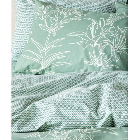 Σετ Παπλωματοθήκη King Size 3 Τεμαχίων Kentia Saporo 36 Mint Green- Light Green 260x240