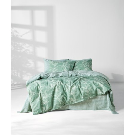 Σετ Σεντόνια Υπέρδιπλα 4 Τεμαχίων Kentia Saporo 36 Mint Green- Light Green 240x270