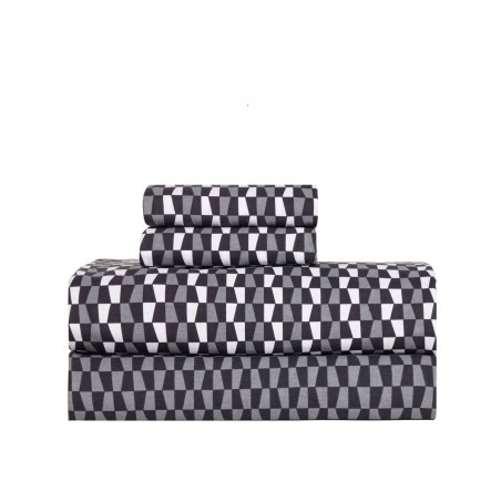 Σετ Σεντόνια Ημίδιπλα 3 Τεμαχίων Kentia Satouma Black-Anthracite-White 190x270