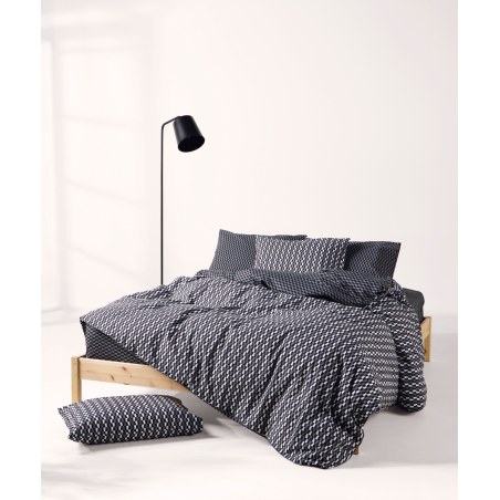 Σετ Σεντόνια Μονά 3 Τεμαχίων Kentia Satouma Black-Anthracite-White 160x270