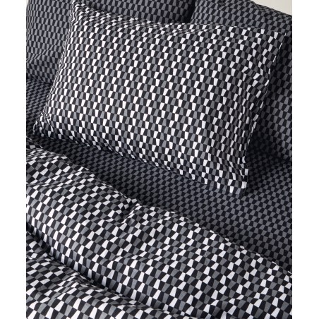 Σετ Σεντόνια Μονά 3 Τεμαχίων Kentia Satouma Black-Anthracite-White 160x270