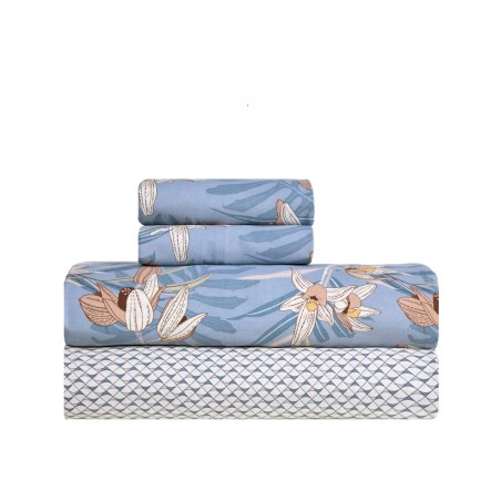 Σετ Σεντόνια King Size 4 Τεμαχίων Kentia Sumela 32 Blue-Beige-Green-Yellow 270x270