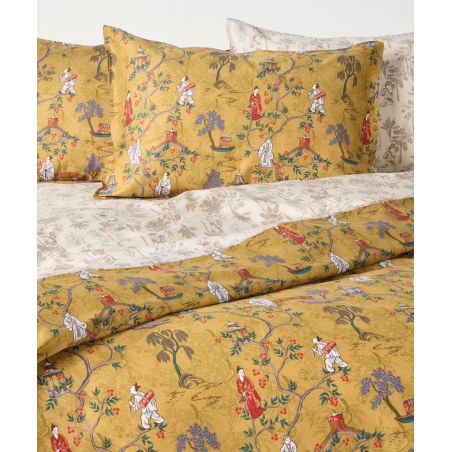 Σετ Σεντόνια Υπέρδιπλα 4 Τεμαχίων Kentia Ugetsu 41 Mustard-Beige-Green-Red-White 240x270