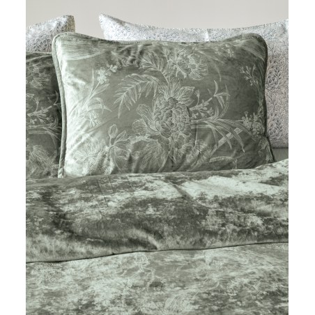 Σετ Παπλωματοθήκη Υπέρδιπλη 3 Τεμαχίων Kentia Vanessa Olive Green 220x240