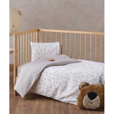 Σετ Σεντόνια Λίκνου 2 Τεμαχίων Kentia Zaharino Beige-Cream 70x120